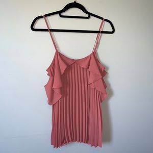 Sz. XS DELFI Anthropologie Emmy pleated cold shoulder spaghetti strap top